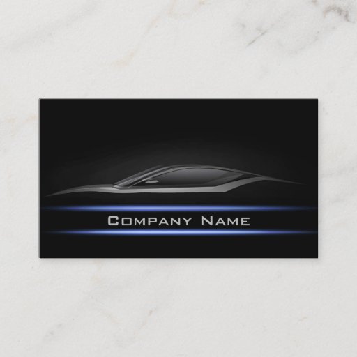 Customizable Simple Plain Blue Line Car Business Card