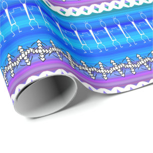 Blue Line Dance All Occasions Wrapping Paper