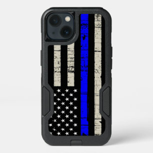 Blue Line Flag Poilice Support iPhone 13 Case