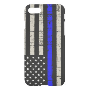 Blue Line Flag Poilice Support iPhone SE/8/7 Case
