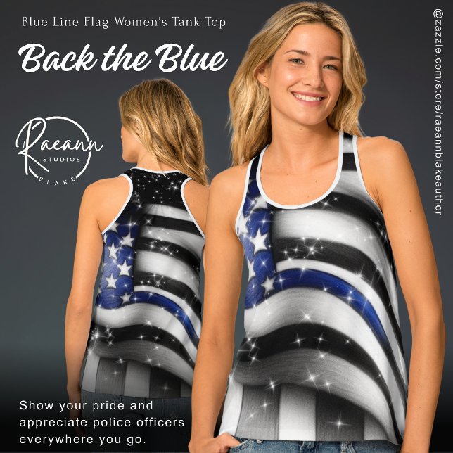 Blue Line Flag Women's Tank Top (Creator Uploaded)
