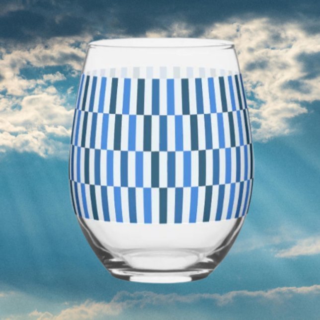 Blue Line Flow Stemless Wine Glass  (Creator Uploaded)