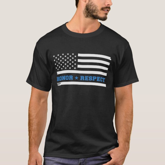 Blue Line Honor Respect T-Shirt (Front)