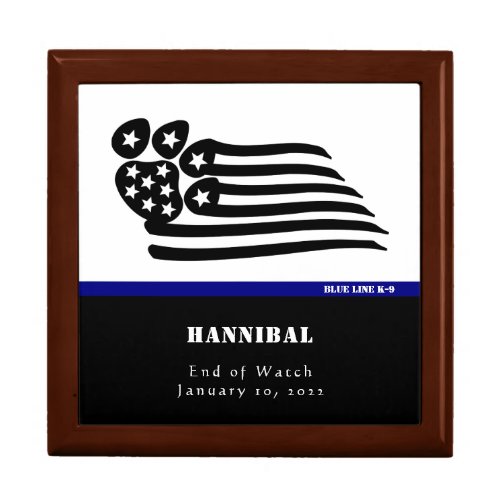 Blue Line K_9 Officer End of Watch Personalized Gift Box