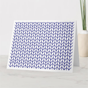 BLUE LINE KNIT Big Greeting Card / Horizontal
