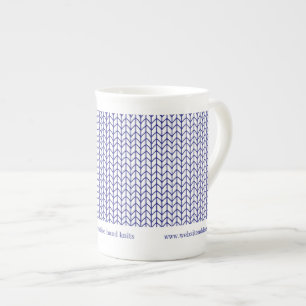 BLUE LINE KNIT Business ID Bone China Mug