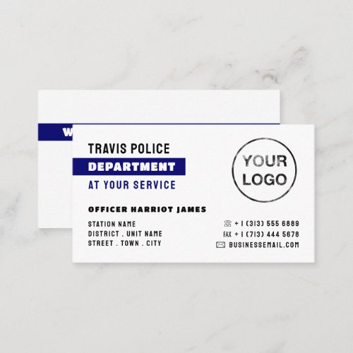 Blue Line  Logo Police Officer Law Enforcement Business Card