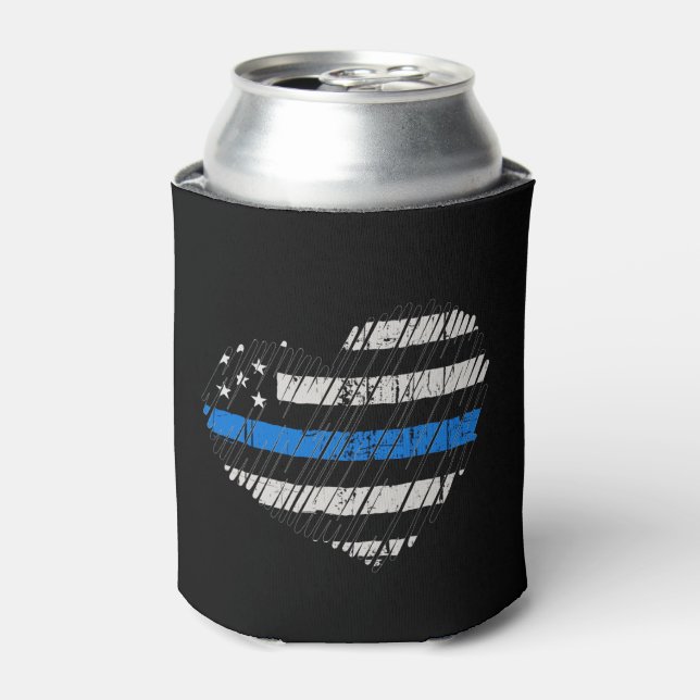 Blue Line Love Can Cooler (Can Front)