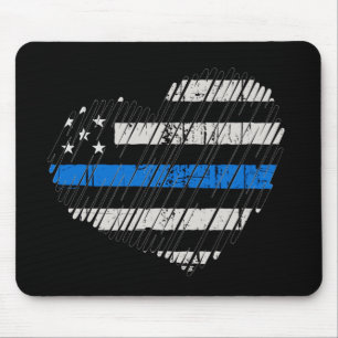 Blue Line Love Mouse Pad