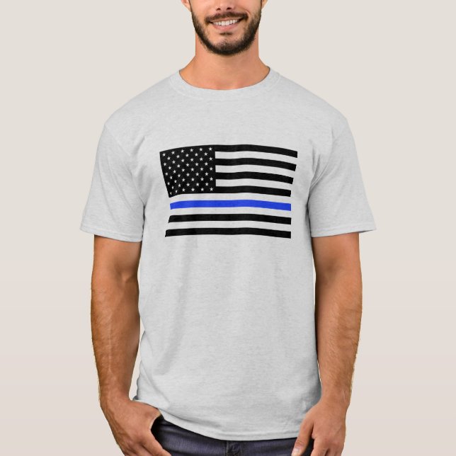 Blue Line Men's Shirt Flag Officer (Front)