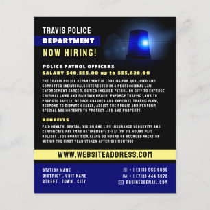 Blue Line & Siren, Police Officer Recruitment Flyer