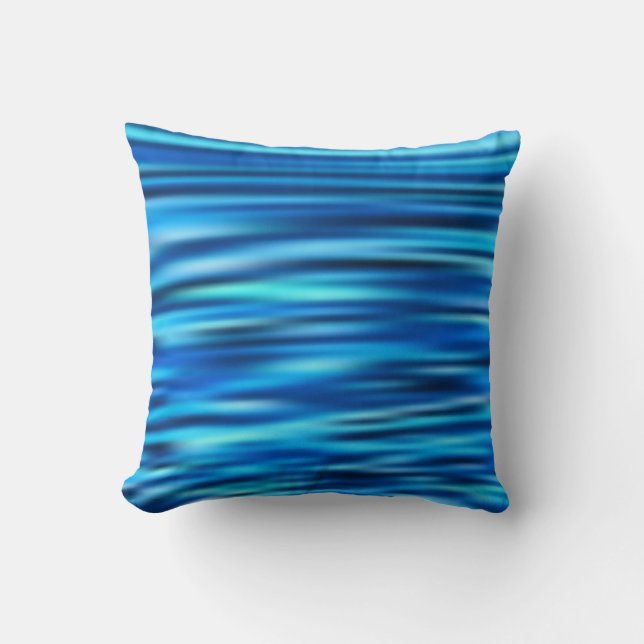 Blue Line Tussle Throw Pillow (Front)