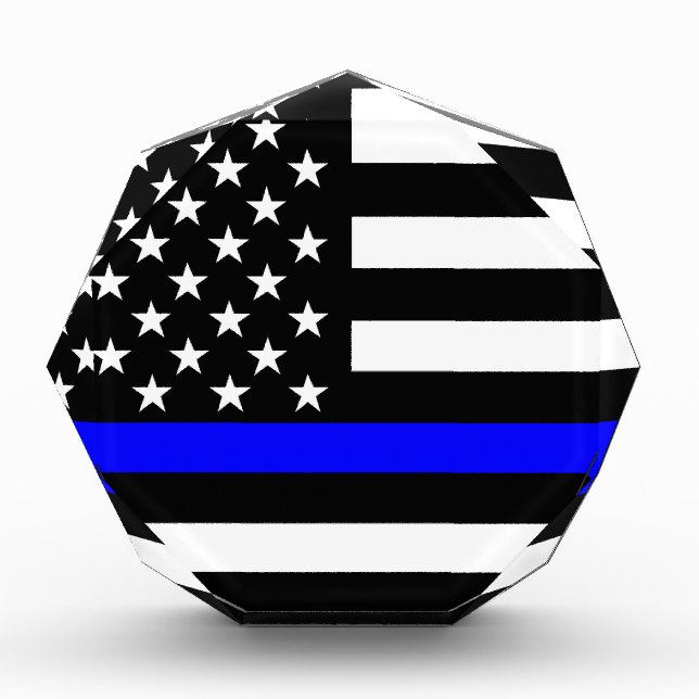 Blue Line US Flag Acrylic Award (Front)