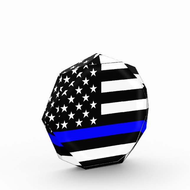Blue Line US Flag Acrylic Award (Left)