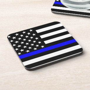 Blue Line US Flag Coaster