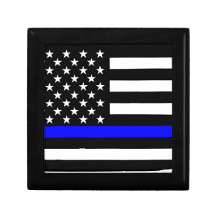 Blue Line US Flag Jewelry Box