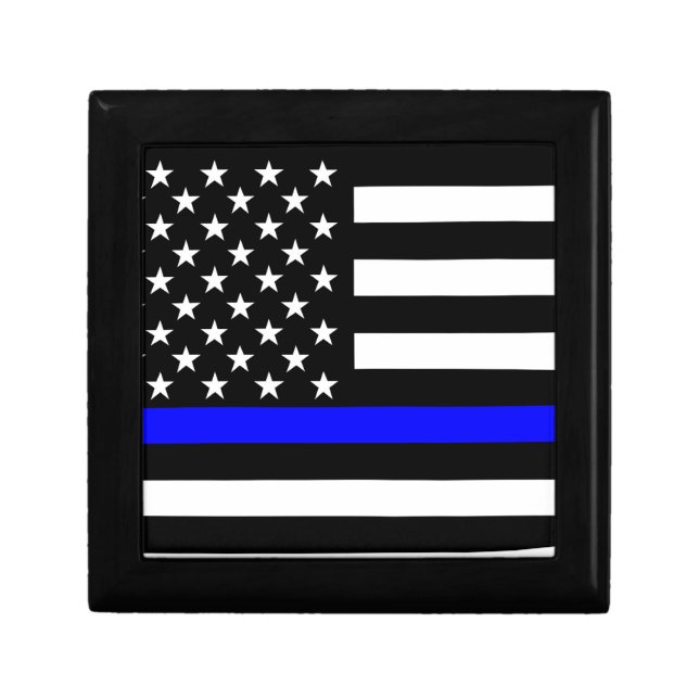 Blue Line US Flag Jewelry Box (Front)