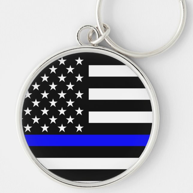 Blue Line US Flag Keychain (Front)