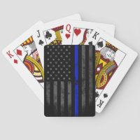 BLue Line Vintage American Flag Playing Cards