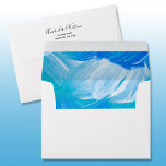 Blue Lined Envelope<br><div class="desc">Printed with faux brushed swirl pattern in shades of blue,  turquoise and white on the inside,  these envelopes are a great touch to add to our any of our invitations for any occasion.</div>