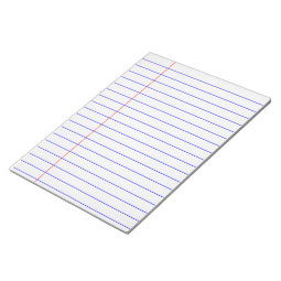 blue lined notepad with margin | Zazzle