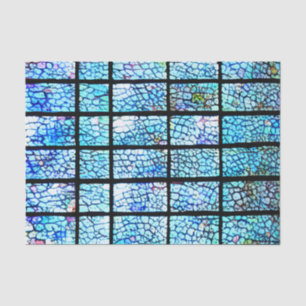 Blue Lined Stained Glass Effect Decoupage Tissue Paper