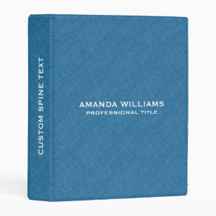 Blue Linen Burlap Fabric Texture Mini Binder