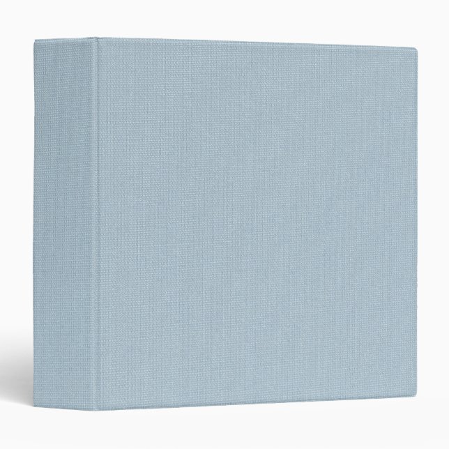 Blue Linen Fabric Texture Minimalist Blank Clean 3 Ring Binder (Front/Spine)