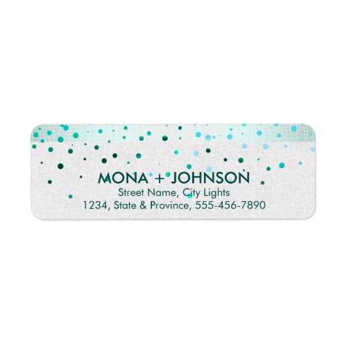 Blue Linen Glitter Sparkle Confetti Dots Modern Label