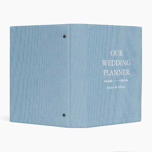 Blue Linen Personalized Wedding Planner Binder