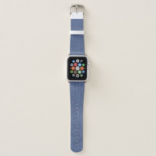 Blue Linen Texture Closeup Photo Apple Watch Band