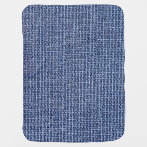 Blue Linen Texture Closeup Photo Baby Blanket