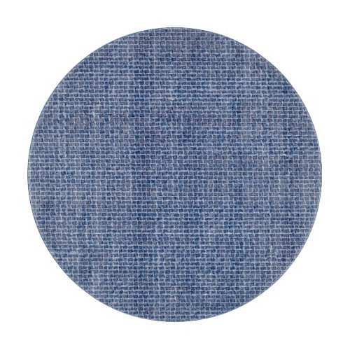 Blue Linen Texture Closeup Photo Cutting Board