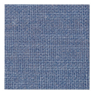 Blue Linen Texture Closeup Photo Faux Canvas Print