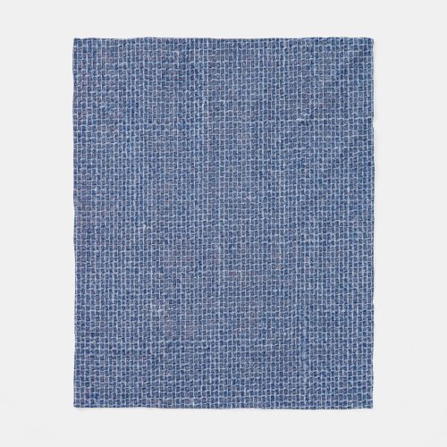 Blue Linen Texture Closeup Photo Fleece Blanket