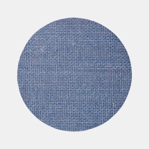 Blue Linen Texture Closeup Photo Rug