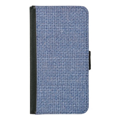 Blue Linen Texture Closeup Photo Samsung Galaxy S5 Wallet Case
