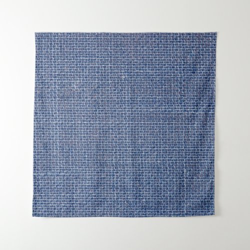 Blue Linen Texture Closeup Photo Tapestry