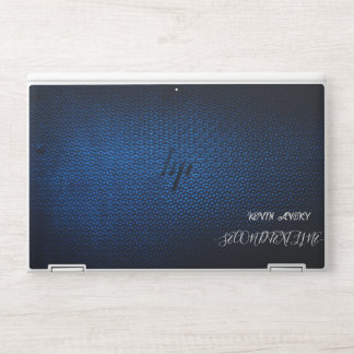 Blue Linen Texture Personalized Laptop HP Laptop Skin