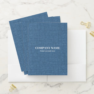 Blue Linen Texture Pocket Folder