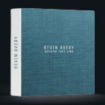 Blue Linen Texture Professional Personalized 3 Ring Binder<br><div class="desc">Elegant and modern Blue Linen Texture,  personalized design. Simple elegant organic look. This is a graphic of Linen Texture.</div>