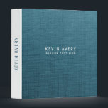 Blue Linen Texture Professional Personalized 3 Ring Binder<br><div class="desc">Elegant and modern Blue Linen Texture,  personalized design. Simple elegant organic look. This is a graphic of Linen Texture.</div>
