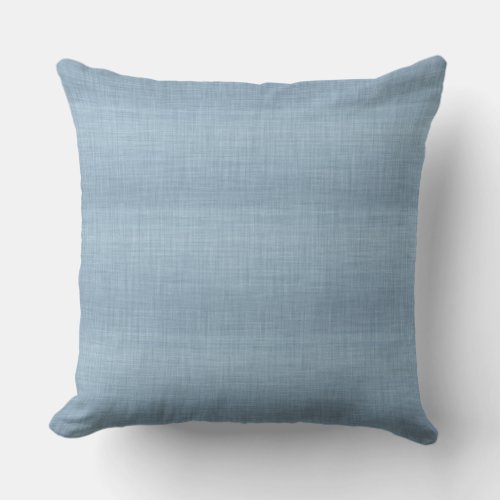 Blue Linen Texture Throw Pillow