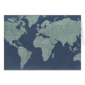 Blue Linen World Map (Front Horizontal)