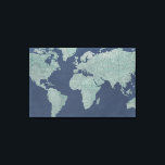 Blue Linen World Map Canvas Print<br><div class="desc">Blue Linen Map  Artist: Studio W</div>