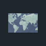Blue Linen World Map Canvas Print<br><div class="desc">Blue Linen Map  Artist: Studio W</div>