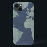 Blue Linen World Map iPhone 13 Case<br><div class="desc">Blue Linen Map  Artist: Studio W</div>