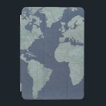 Blue Linen World Map iPad Mini Cover<br><div class="desc">Blue Linen Map Artist: Studio W</div>