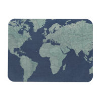 Blue Linen World Map