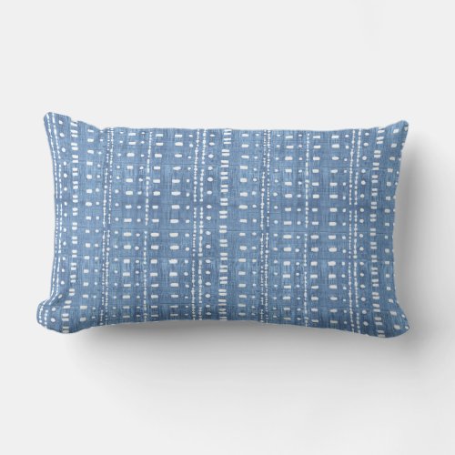 Blue Lines and Dots Throw Pillow